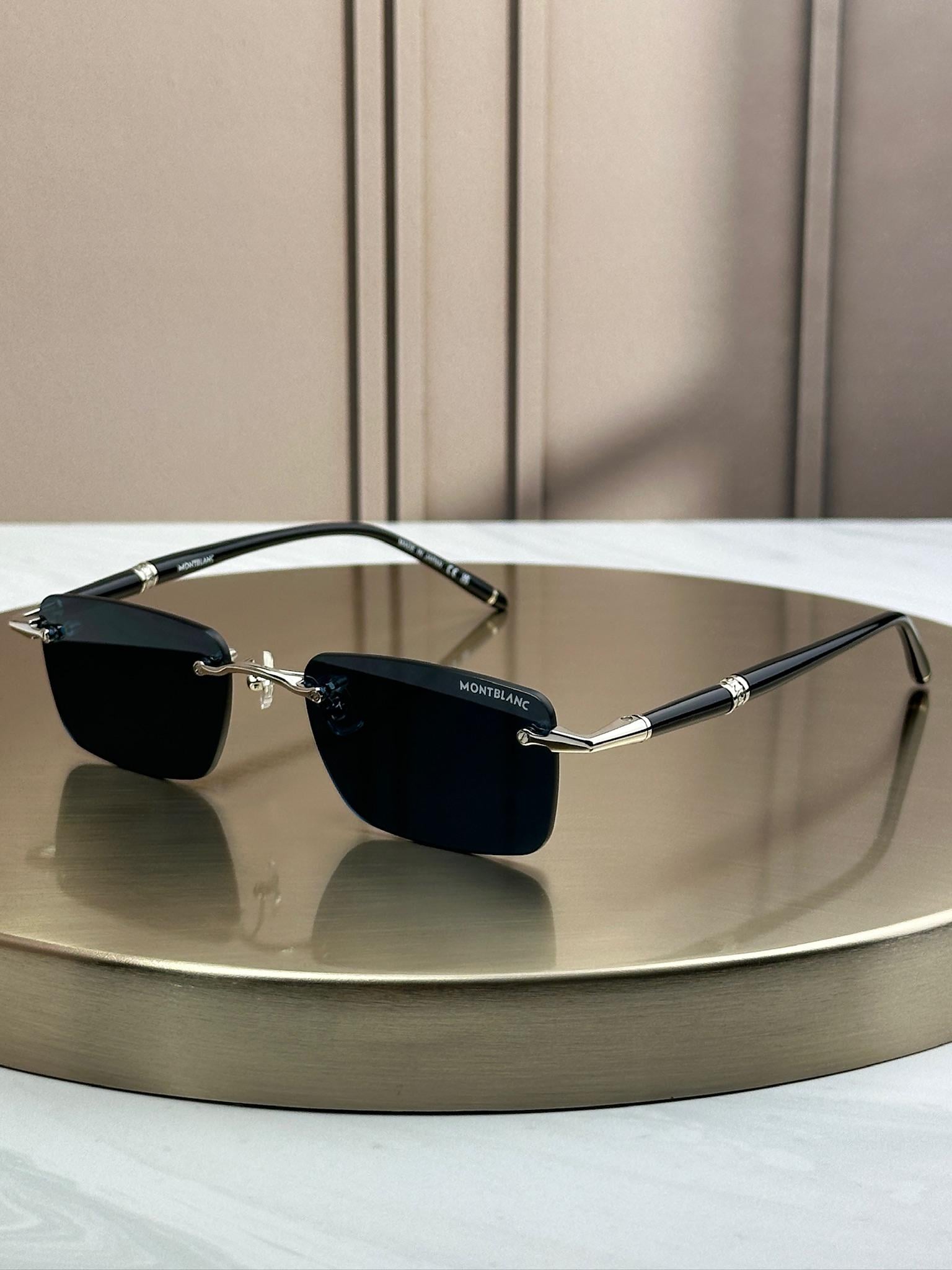 Солнцезащитные очки Montblanc MB0344S безободочные прямоугольные синие мужские линза Черный Солнцезащитные очки Montblanc MB0344S безободочные прямоугольные синие мужские линза Черный