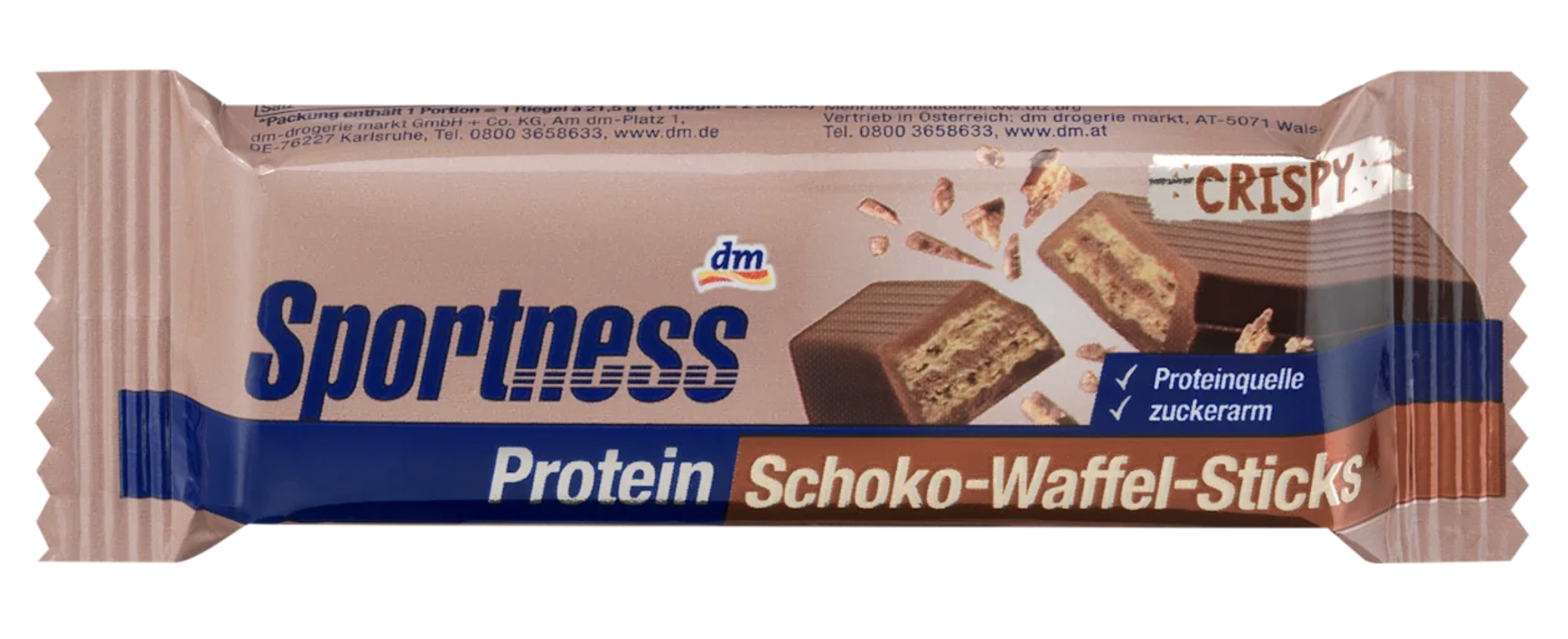 Батончик протеїновий вафельний Sportness хрусткий шоколад 21,5 г (EPI-29012026-109)
