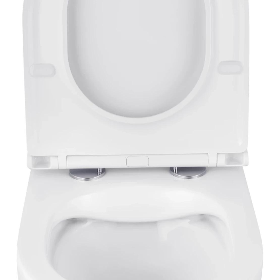 Унитаз подвесной Kroner Harz WHI493736 Rimless безобедочный с сиденьем Slim Duroplast 335х360 мм Белый (KH493736WHIR) - фото 6 Унитаз подвесной Kroner Harz WHI493736 Rimless безобедочный с сиденьем Slim Duroplast 335х360 мм Белый (KH493736WHIR) - фото 6