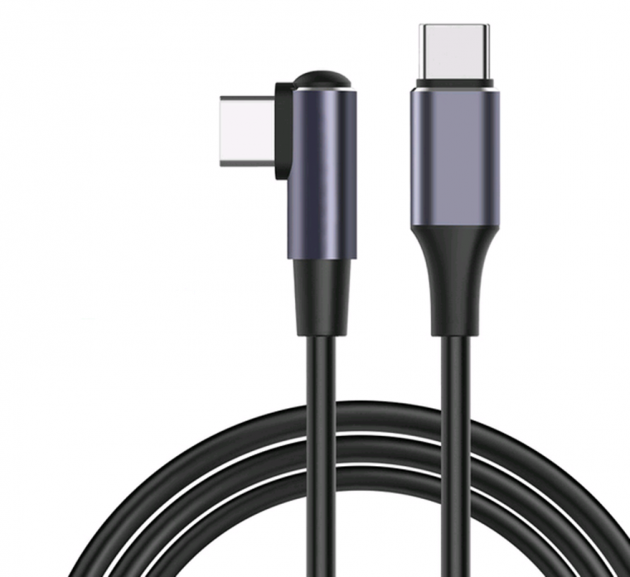 Кабель кутовий SUNROZ USB Type-C-Type-C 60 W 1 м (A44048)
