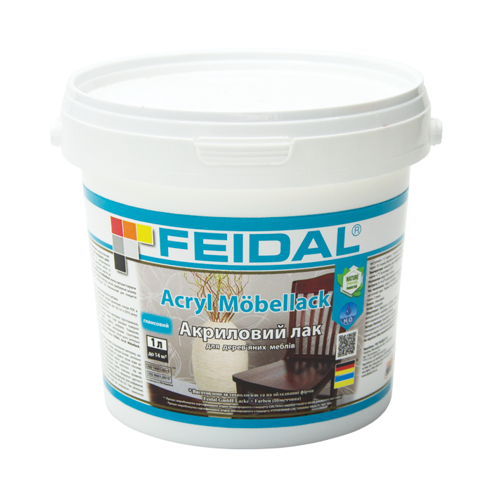 Лак мебельный акриловый Feidal Acryl Möbellack глянцевый 1 л (1886454971)