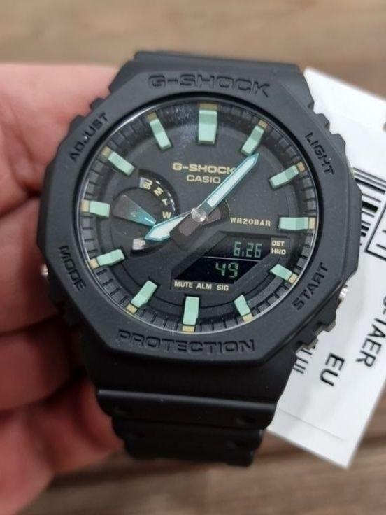 Наручные часы мужские Casio G-Shock GA-2100RC-1A ударопрочные с карбоновым корпусом/водозащитой 200 м/подсветкой Черный (3048976941)