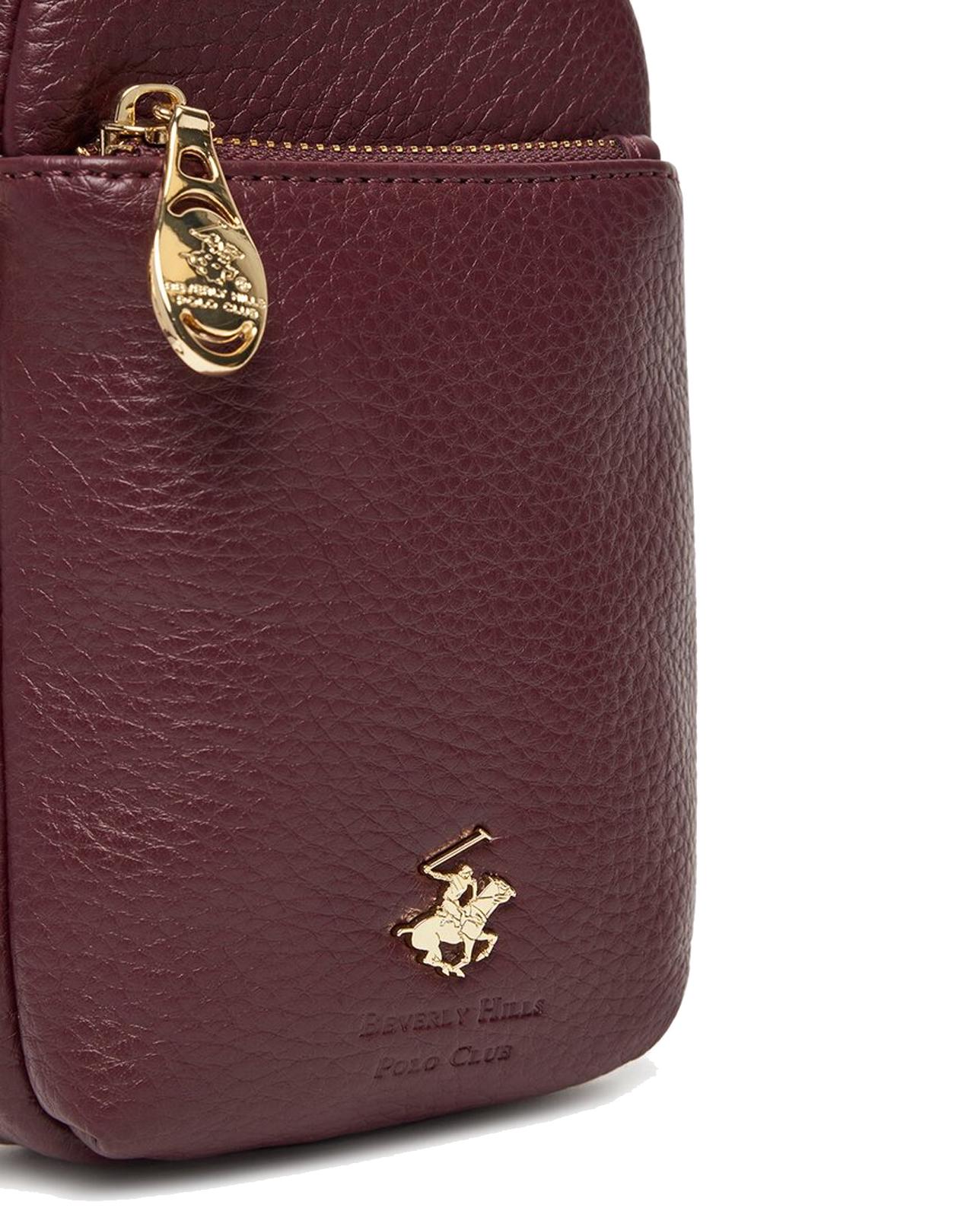 Сумка Beverly Hills Polo Club з ремінцем Бордовий (0395) - фото 3