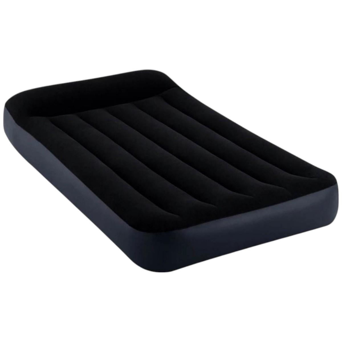Надувная велюр кровать Intex с подголовником 191 x 99 x 25 см (64141)