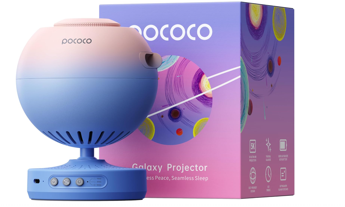Ночник LED-проектор звездного неба POCOCO Galaxy Star Projector с оптическими дисками PinkBlue (3133663657) Ночник LED-проектор звездного неба POCOCO Galaxy Star Projector с оптическими дисками PinkBlue (3133663657)