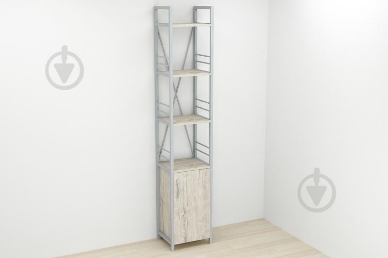 Этажерка 4/34 Ferrum-decor Серии Конект с тумбой  179x34x28 Серый ДСП Шервуд (FD1057)
