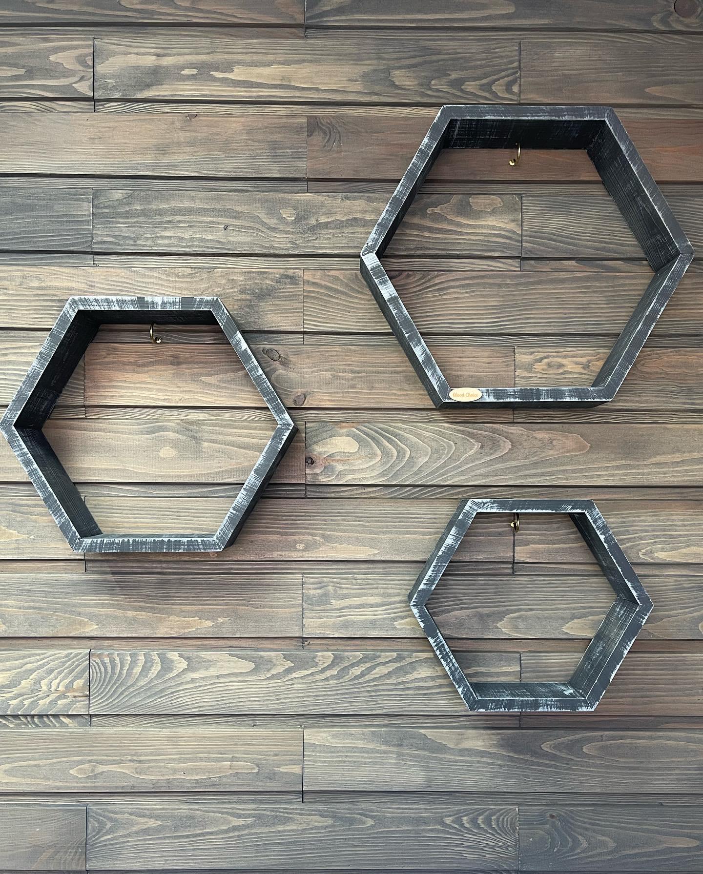 Полки соты деревянные 3шт. Серо-белый (103) - фото 4