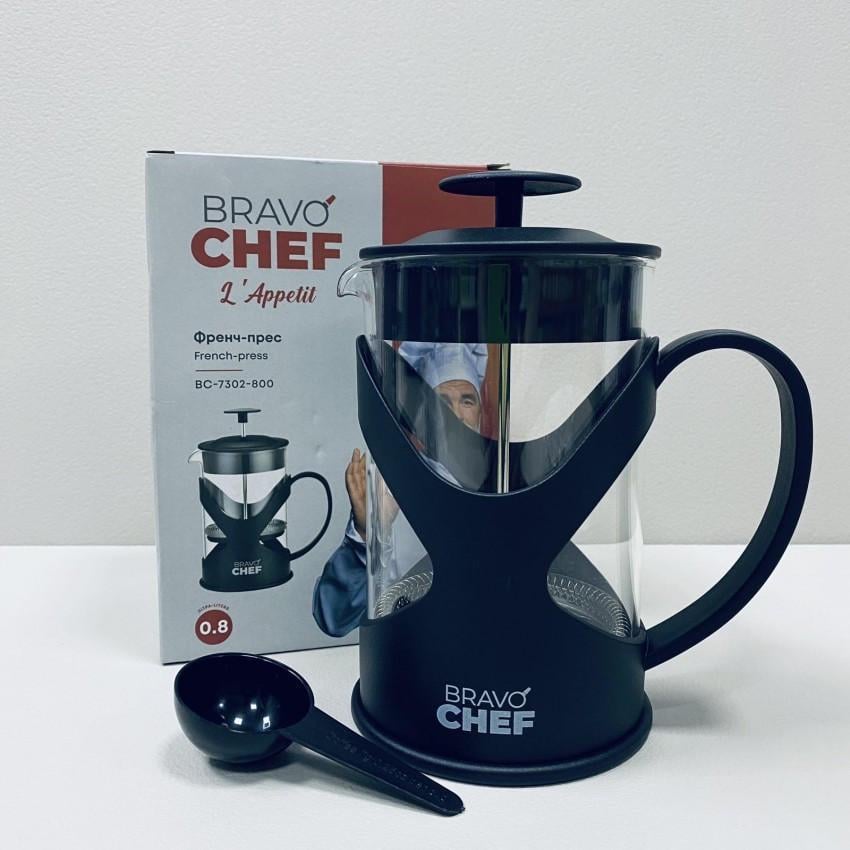 Френч-пресс Bravo Chef BC-7302-800 стеклянный 800 мл (2298465190)