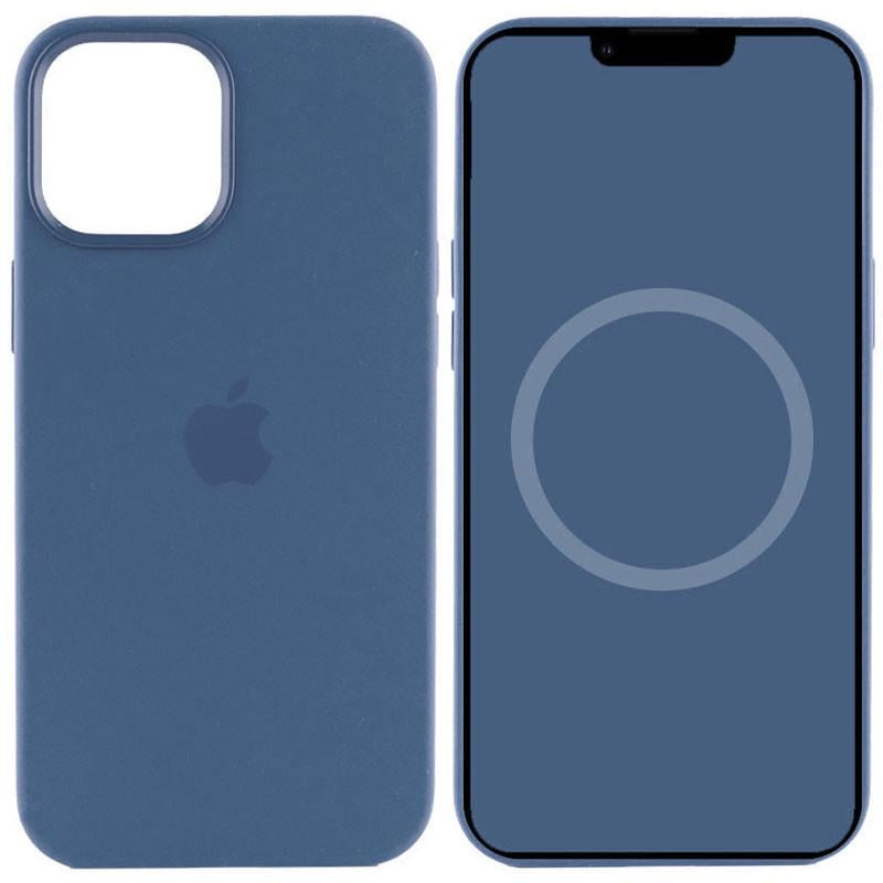 Противоударный Чехол Silicone case (AAA) full with Magsafe and Animation для Apple iPhone 15 Plus (6.7") Синий / Winter blue