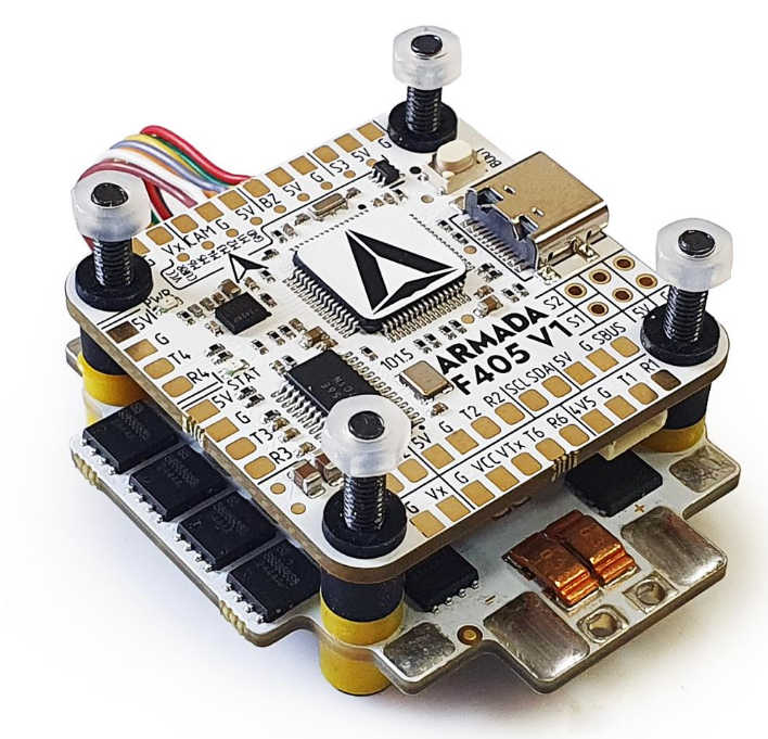 Стек політний до квадрокоптера Armada F405 V1 65A AM32 3-6s (62412)