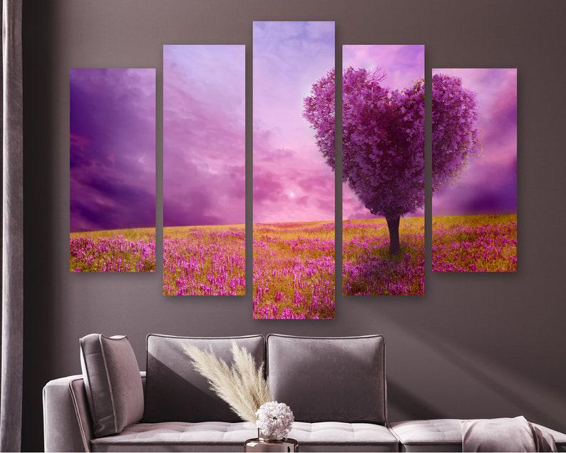 Модульная картина на холсте KIL Art Дерево для романтиков из пяти частей 137x85 см (M51_L_515)