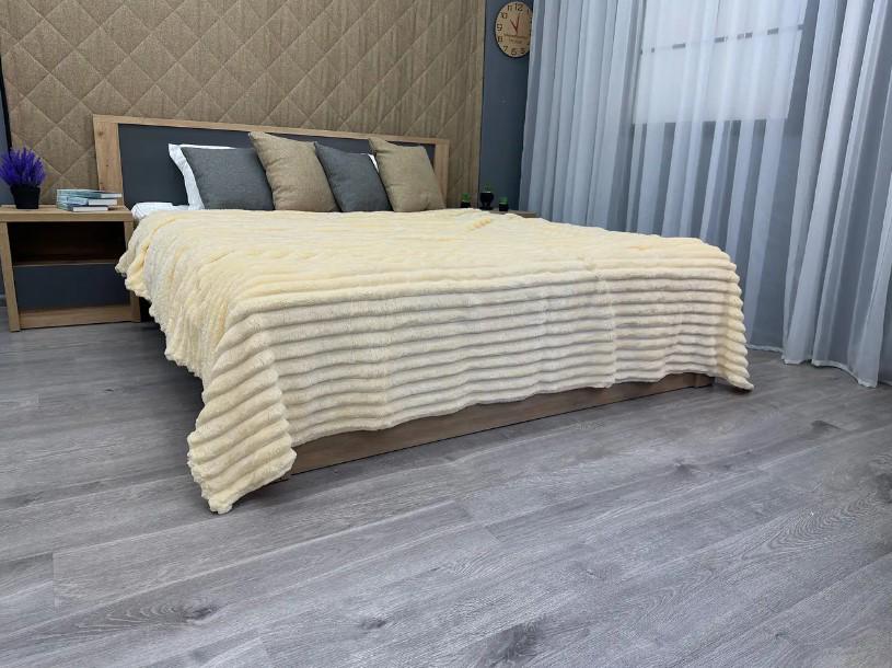 Покрывало велсофт Шарпей в полоску 200х230 см Кремовый (87-108) - фото 6 Покрывало велсофт Шарпей в полоску 200х230 см Кремовый (87-108) - фото 6