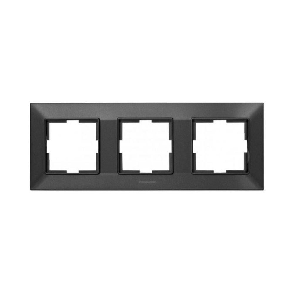 Рамка Panasonic Arkedia Slim 3-ая горизонтальная Черный (15637-е) Рамка Panasonic Arkedia Slim 3-ая горизонтальная Черный (15637-е)