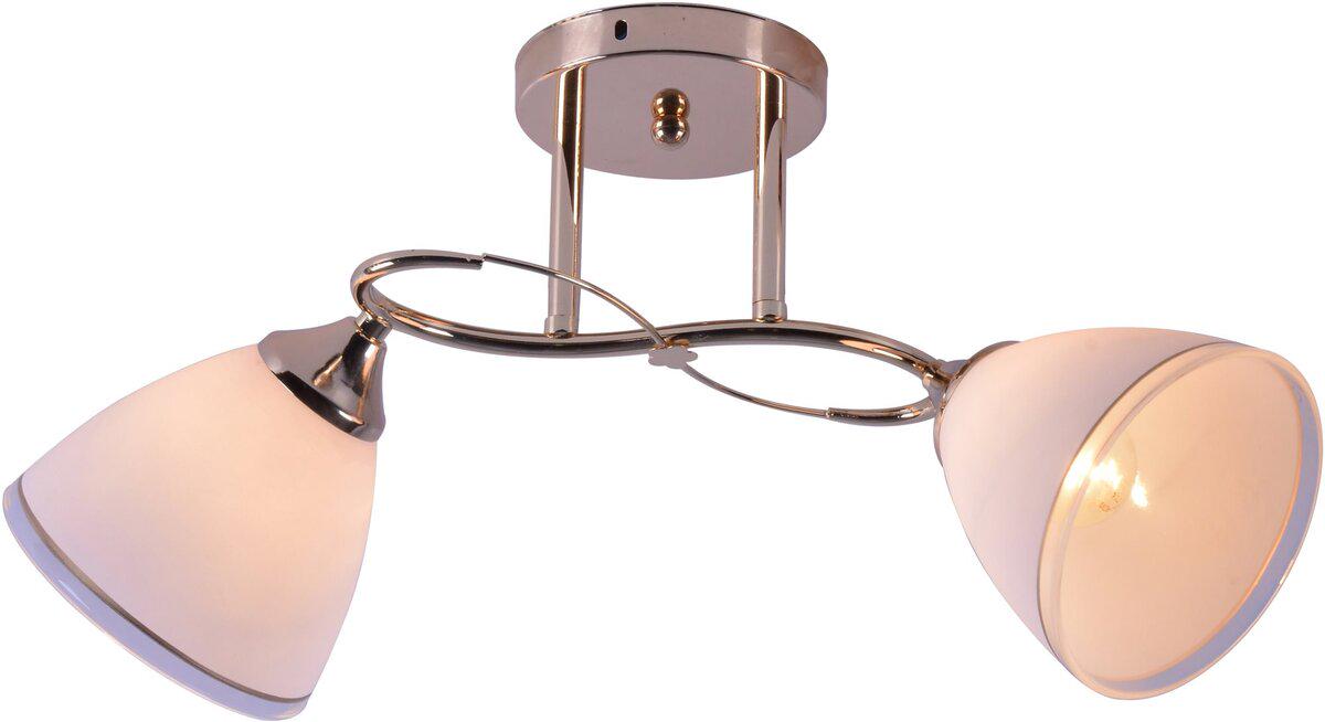 Люстра потолочная Light House SRS-20729/2 плафон белый с каймой Золотой Люстра потолочная Light House SRS-20729/2 плафон белый с каймой Золотой