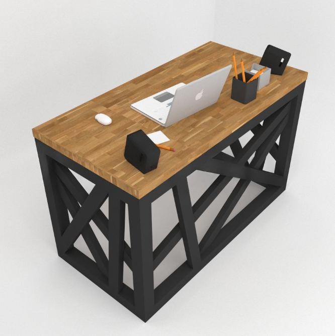 Письменный стол EcoLoft IN-2024 Лофт 130х80 см Коричневый (23051792)