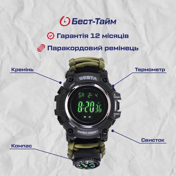 Часы мужские BESTA Tactical водостойкие с термометром и компасом (104-96-1520) - фото 8