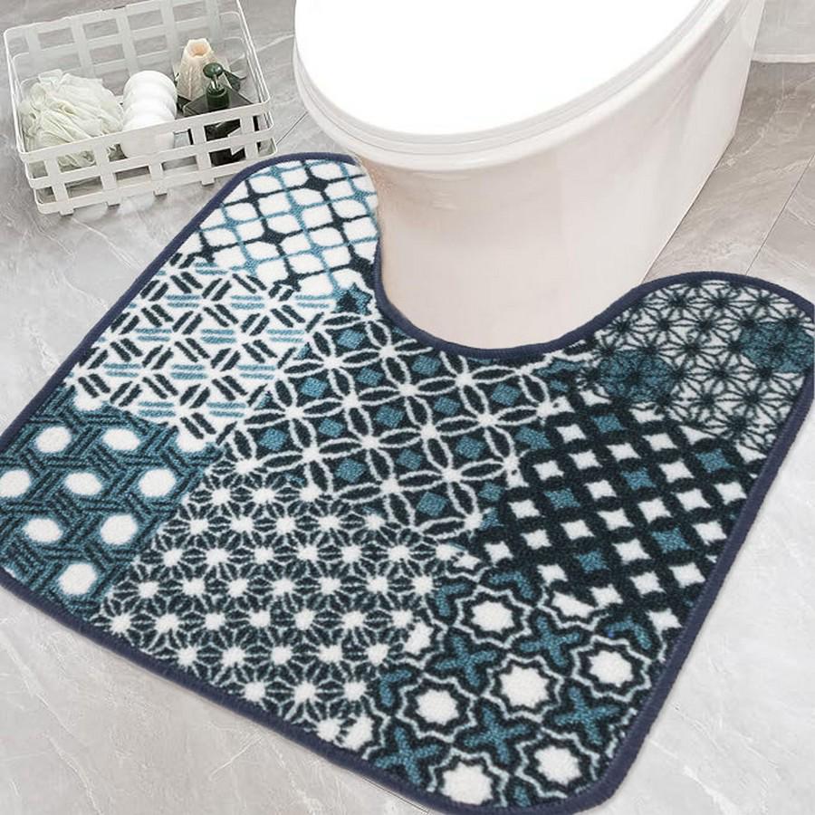 Килимок в туалет Taba 314-1 з вирізом для унітазу 57х60 см Темно-бірюзовий (25808984)