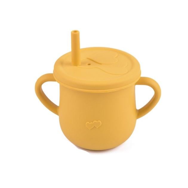 Чашка-поилка Stenson MA-4912 силиконовая с соломинкой 11,5x10,5x7,5 см Желтый (4e59c686)