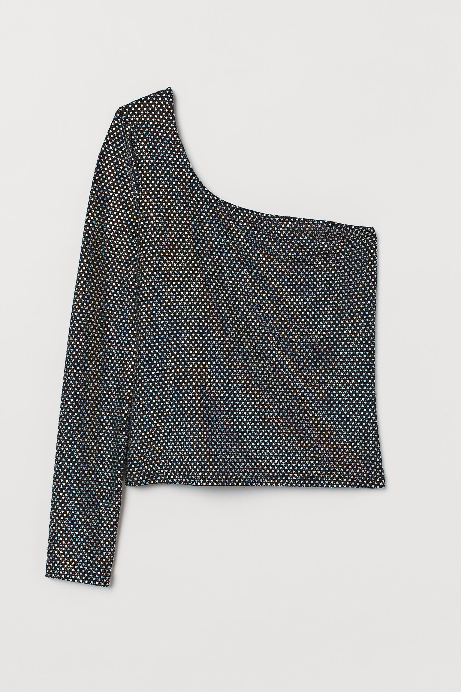 Блуза H&M M Черно-серебряный (1507797112)