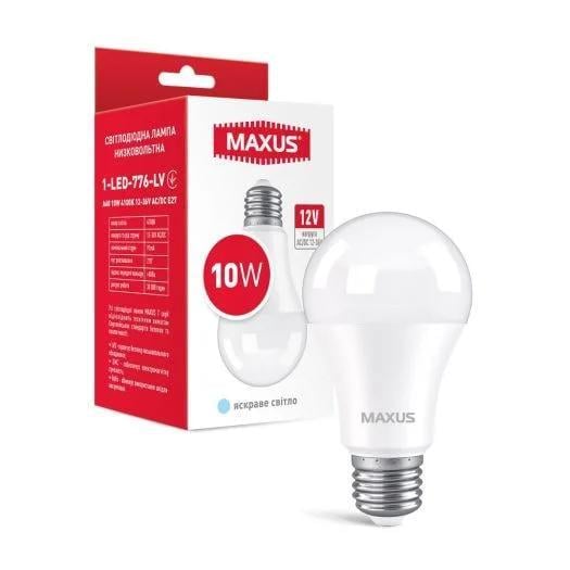 Світлодіодна лампа Maxus 1-LED-776-LV A60 10W 4100K 12-36V AC/DC E27 (27830068)