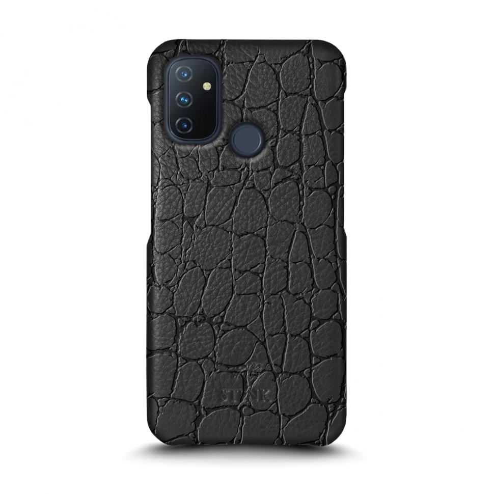 Кожаная накладка Stenk Reptile Cover для OnePlus Nord N100 Черный (70191)