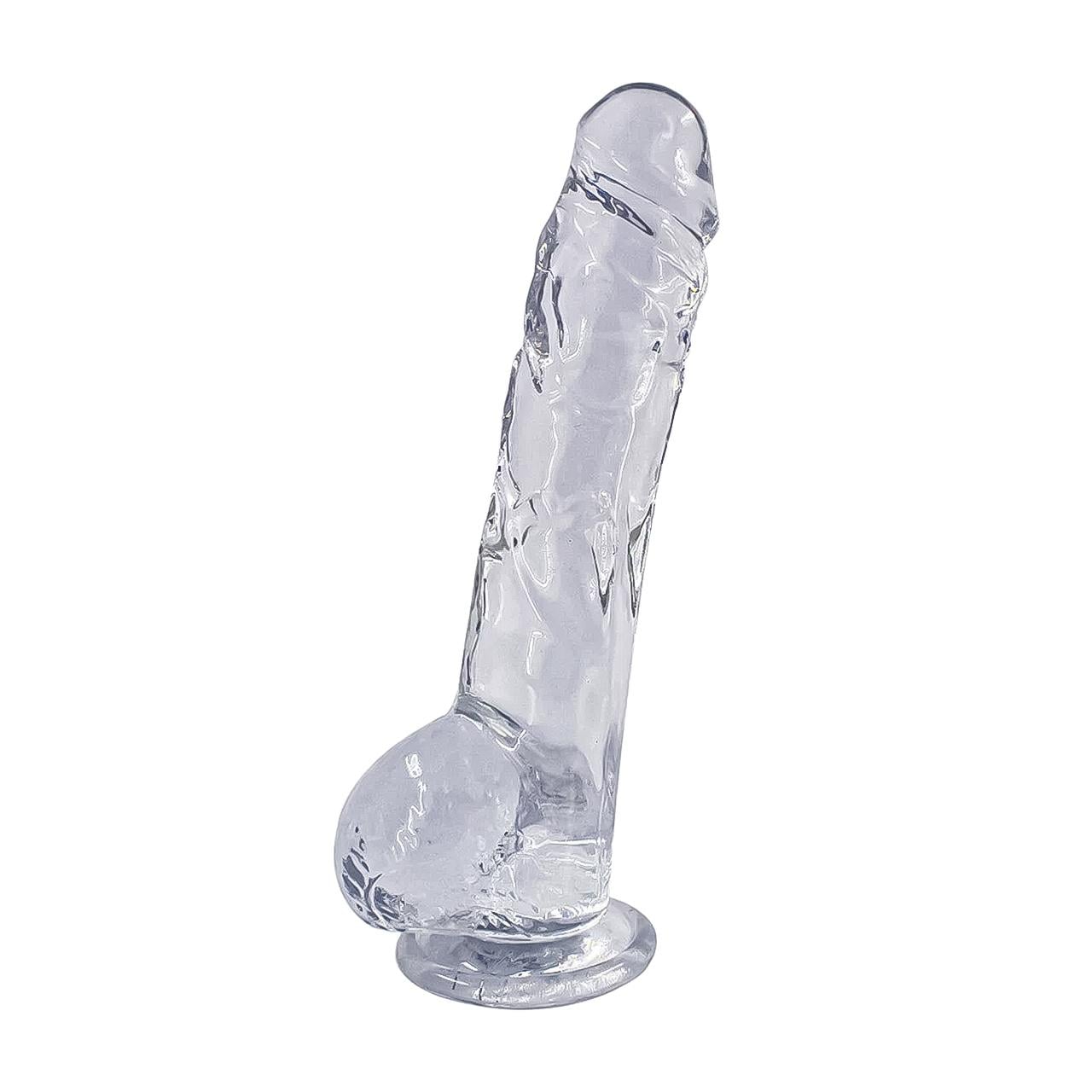 Фаллоимитатор реалистичный 21 см силиконовый гибкий с анатомической формой Прозрачный (RD-52-S)
