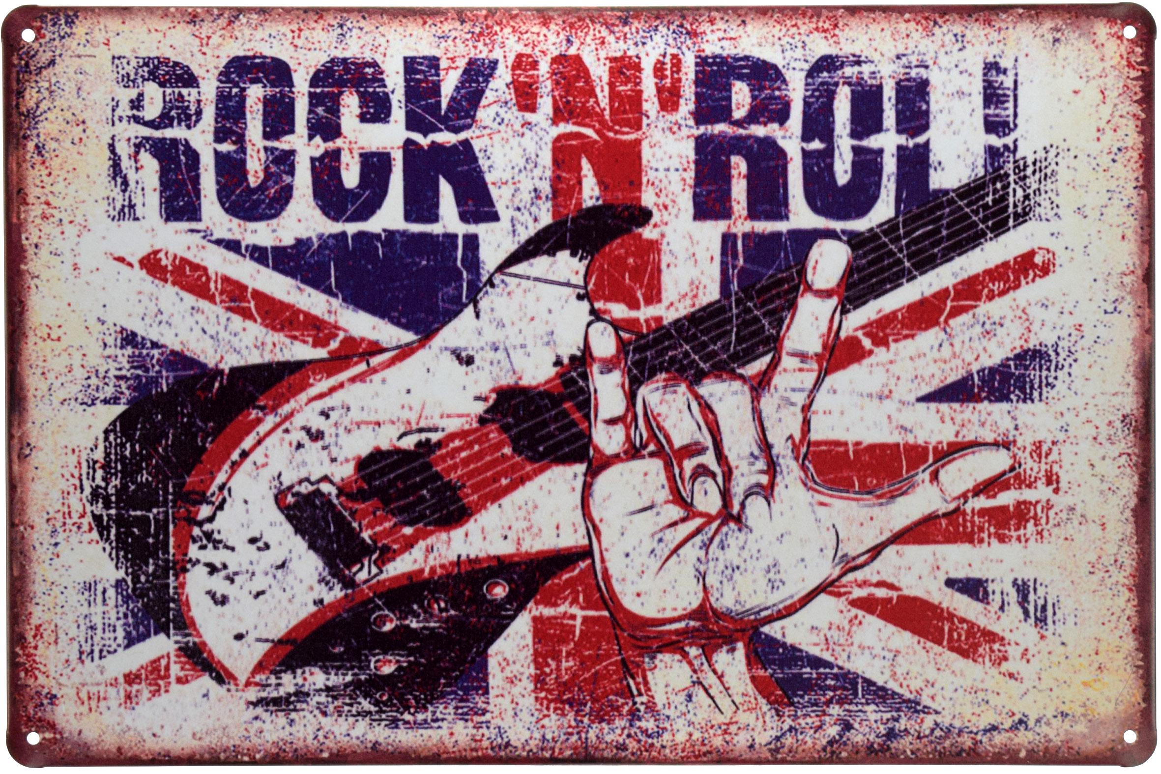 Табличка металлическая Рок-н-ролл/Rock’n’Roll Union Jack 20x30 см