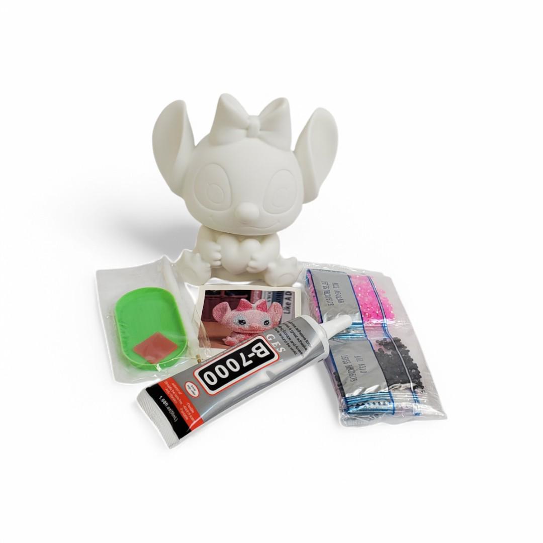 Копилка Стич с пайетками розовая DIY набор для детей (WK1045)