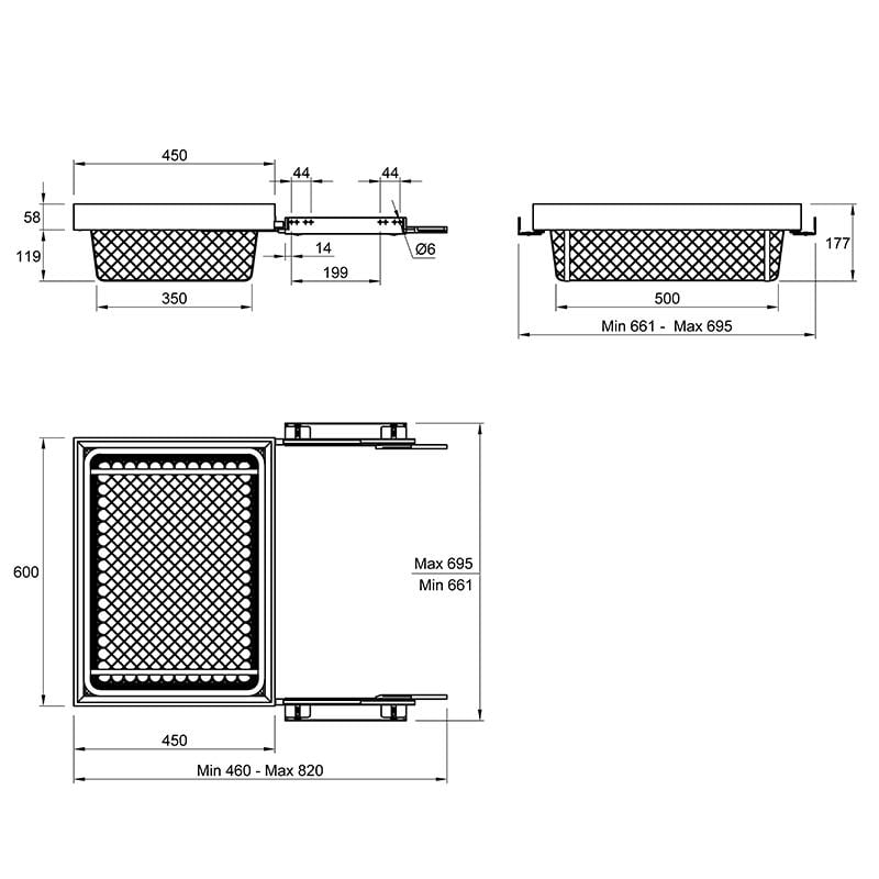 Кошик для одягу Muller металева сітка 700/661/695 мм Онікс (4411) - фото 10
