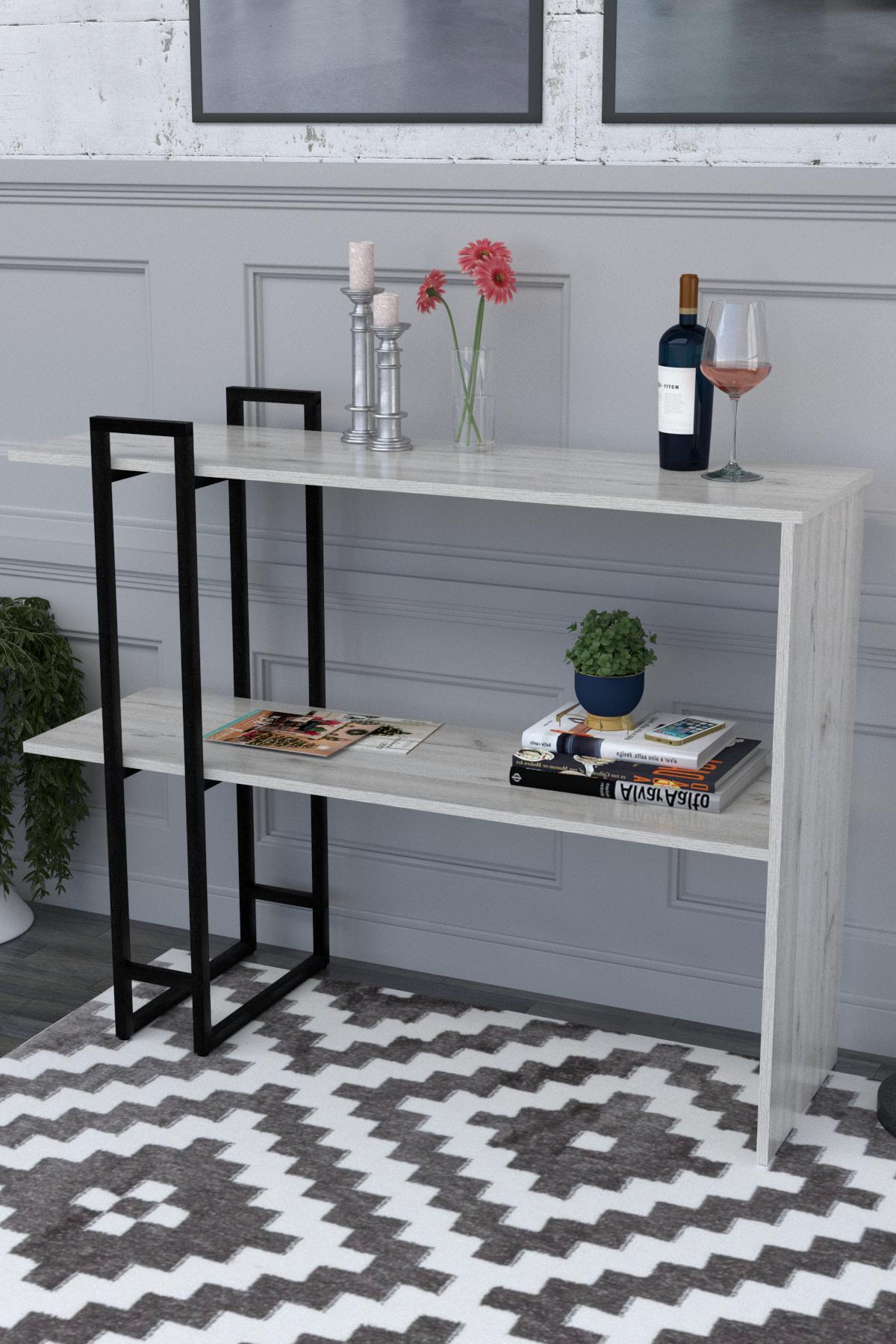 Столик консольный EcoLoft Лаурель DSP-1266 в стиле лофт Дуб Кортона (29818732) - фото 3 Столик консольный EcoLoft Лаурель DSP-1266 в стиле лофт Дуб Кортона (29818732) - фото 3