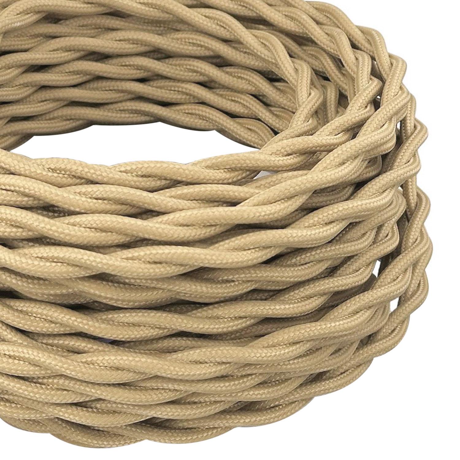 Провод витой Premium 2-жильный (ГОСТ) в тканевой оплетке 2х1,5мм Песочный Провод витой Premium 2-жильный (ГОСТ) в тканевой оплетке 2х1,5мм Песочный