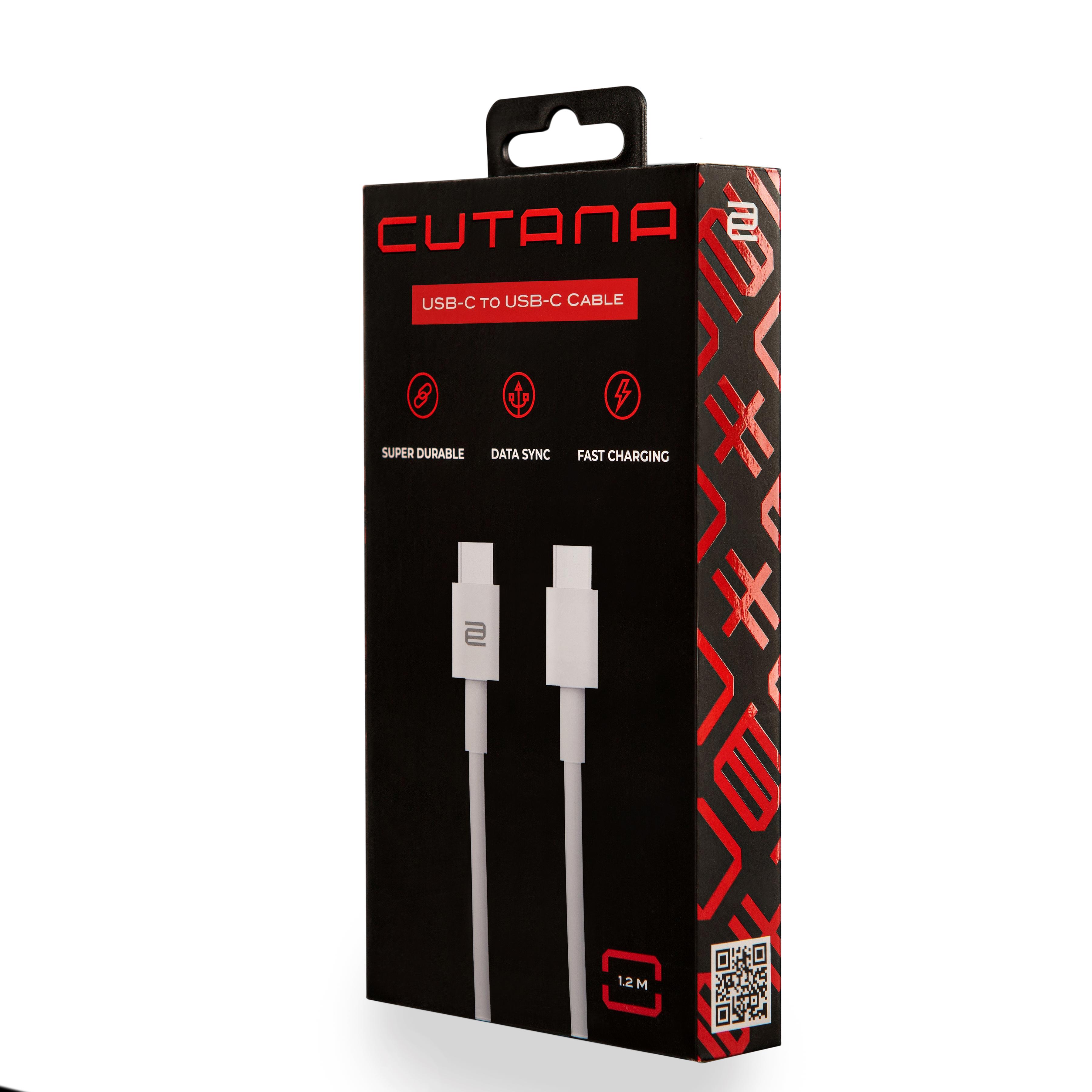 Кабель для зарядки мобільного телефона/планшета Cutana USB-C-USB-C 1,2 м Білий - фото 3