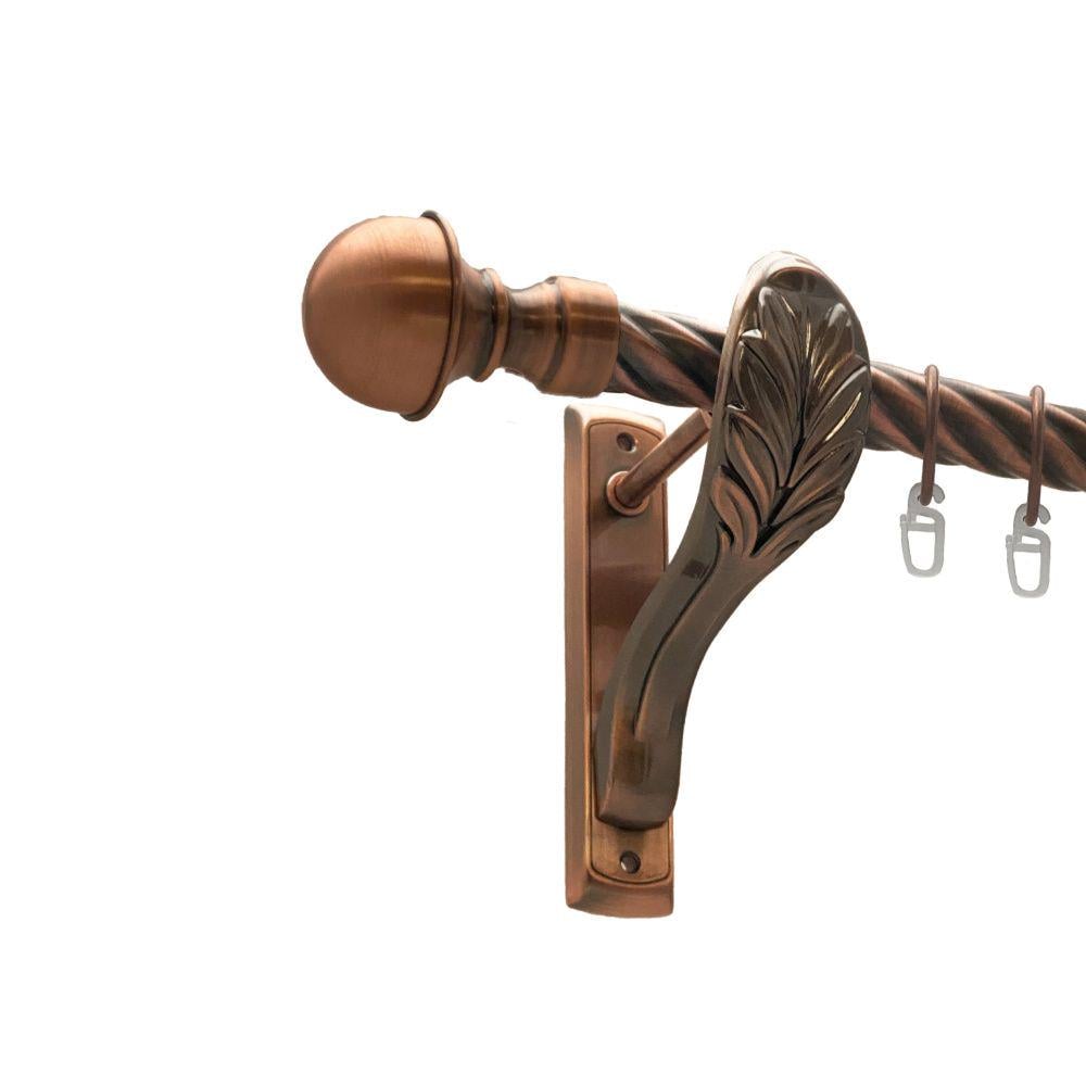 Карниз металлический Orvit Бостон однорядный ретро скрученная труба/кольцо металлическое Медь 25 мм 200 см (00-00016355)