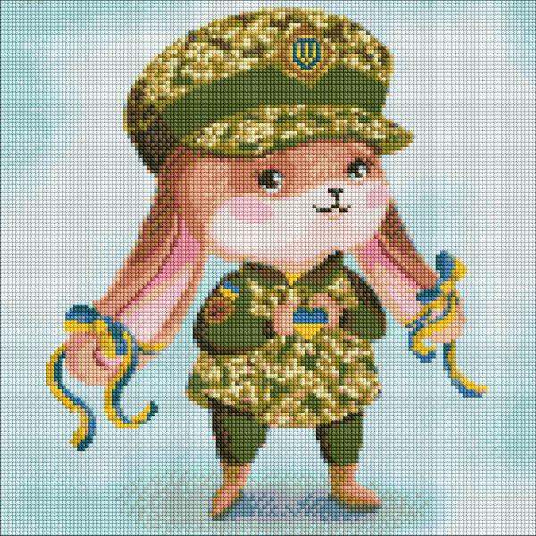 Алмазная мозаика Идейка Зайка-защитница 40x40 см (Id-AMO7443)