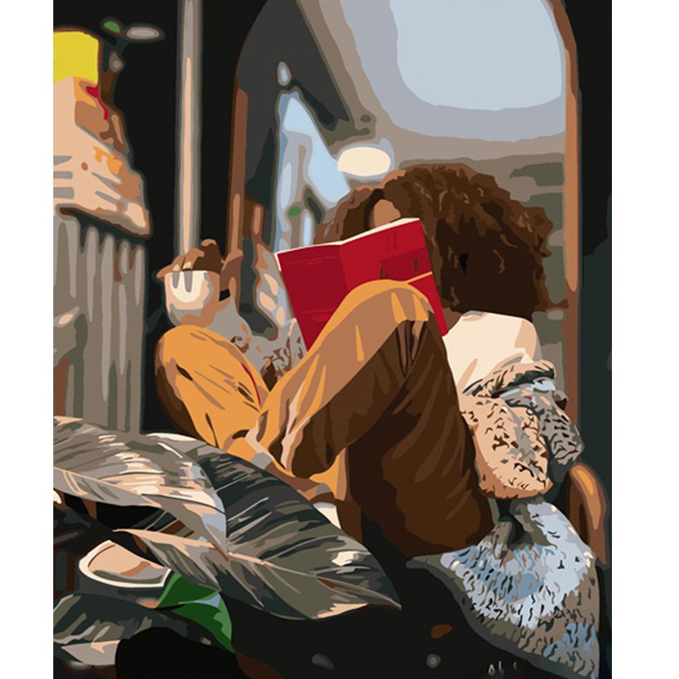 Картина по номерам Strateg Премиум Отдых по чтению 40x50 см (GS548)