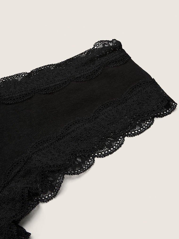 Трусики женские хипстеры Victoria's Secret EVERYDAY LACE-TRIM М Черный (2019517575) - фото 4