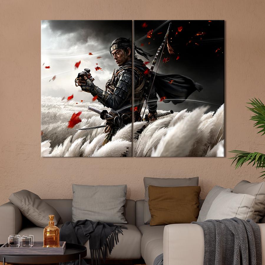 Настенний декор Главный герой игры Ghost of Tsushima 111x81 см (A197-2)