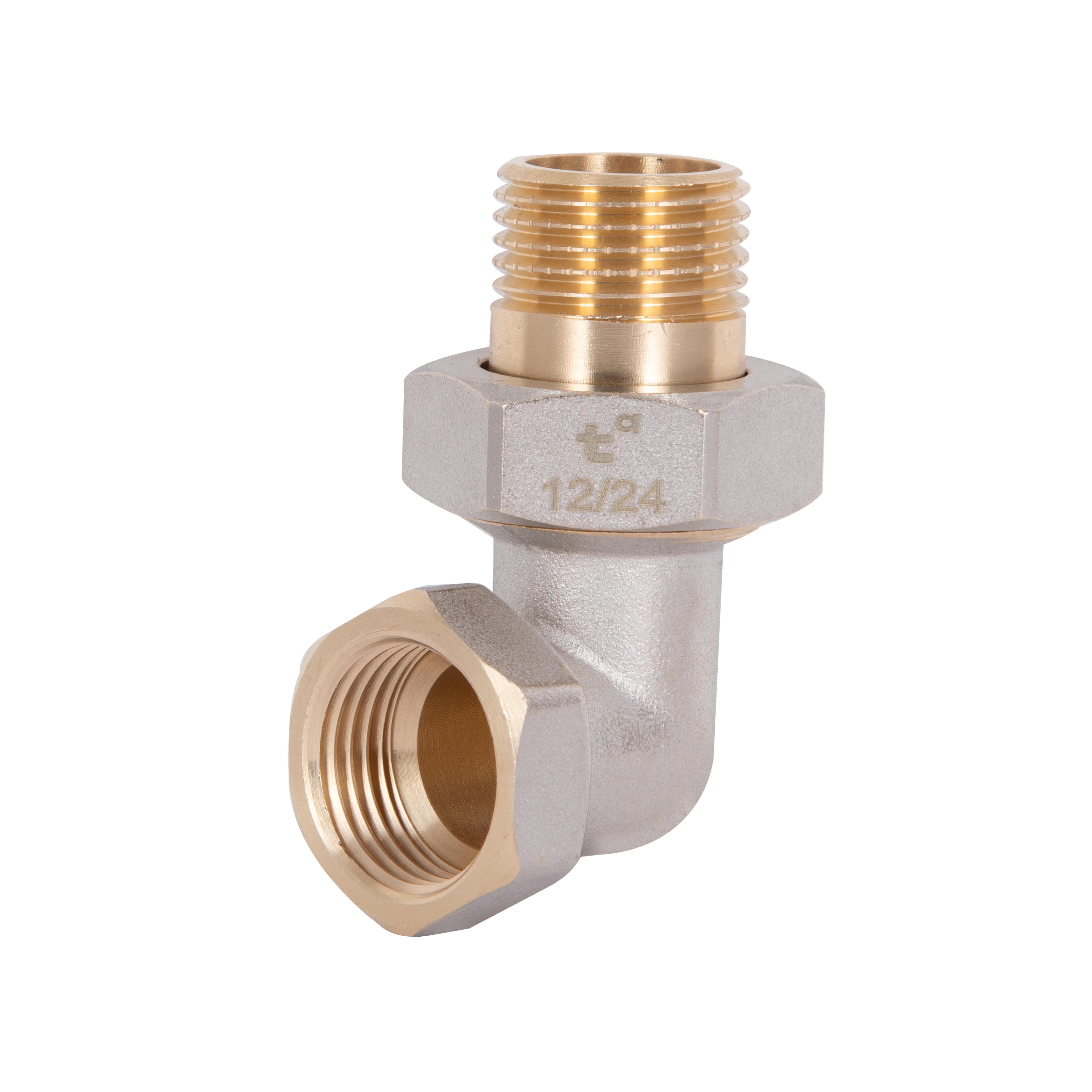 Соединение сгиб-американка Thermo Alliance Base 1/2" ВЗ никелированное угловое (SD191W15)