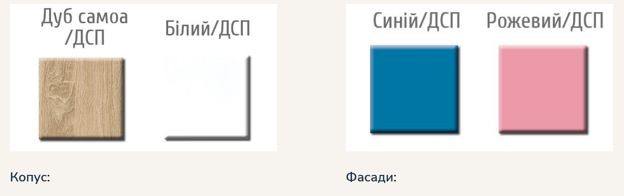 Ліжко Меблі Сервіс Лео 90х200 см Дуб самоа/Білий/Синій (08461mbs) - фото 4