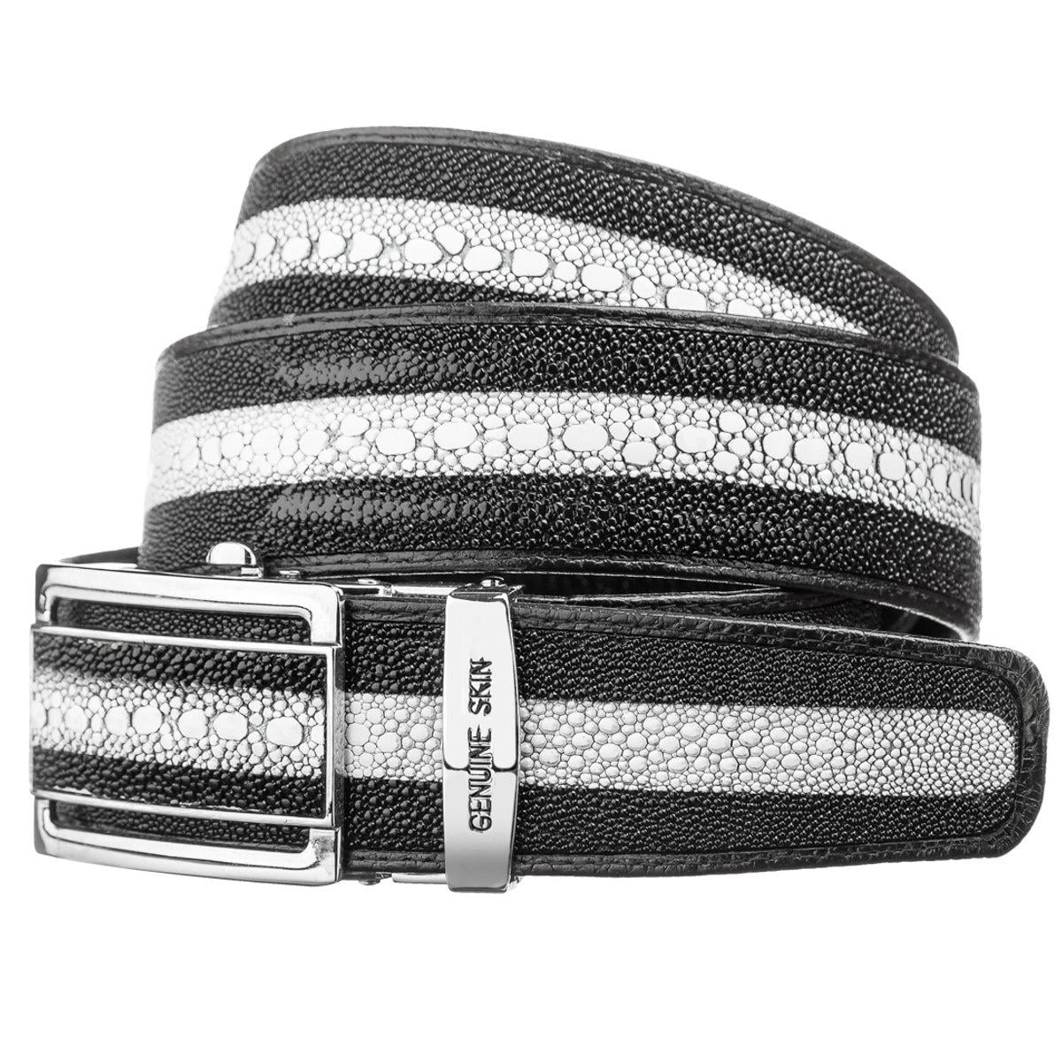 Ремень автомат Stingray leather 18534 мужской из натуральной кожи морского ската Черный Ремень автомат Stingray leather 18534 мужской из натуральной кожи морского ската Черный