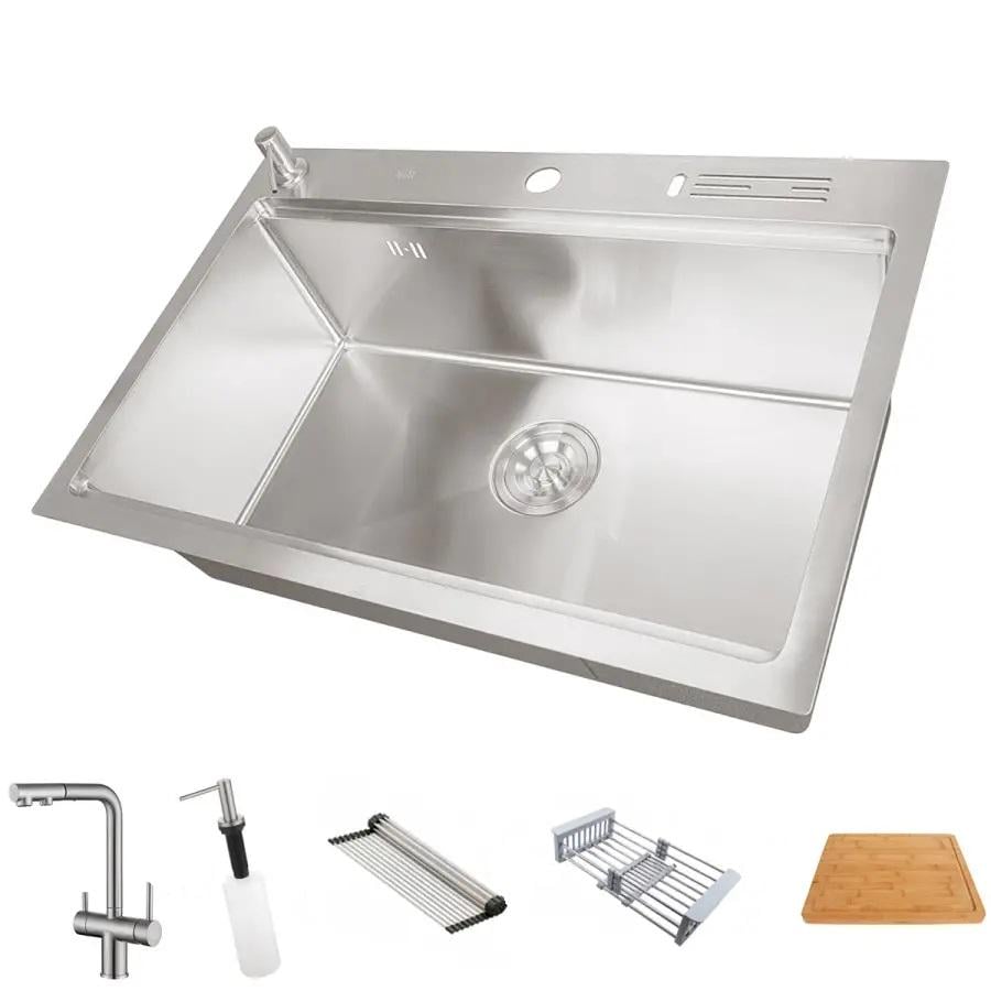 Комплект кухонной мойки Nett NS-7048 700х480 мм нержавеющая сталь (NET-130620)