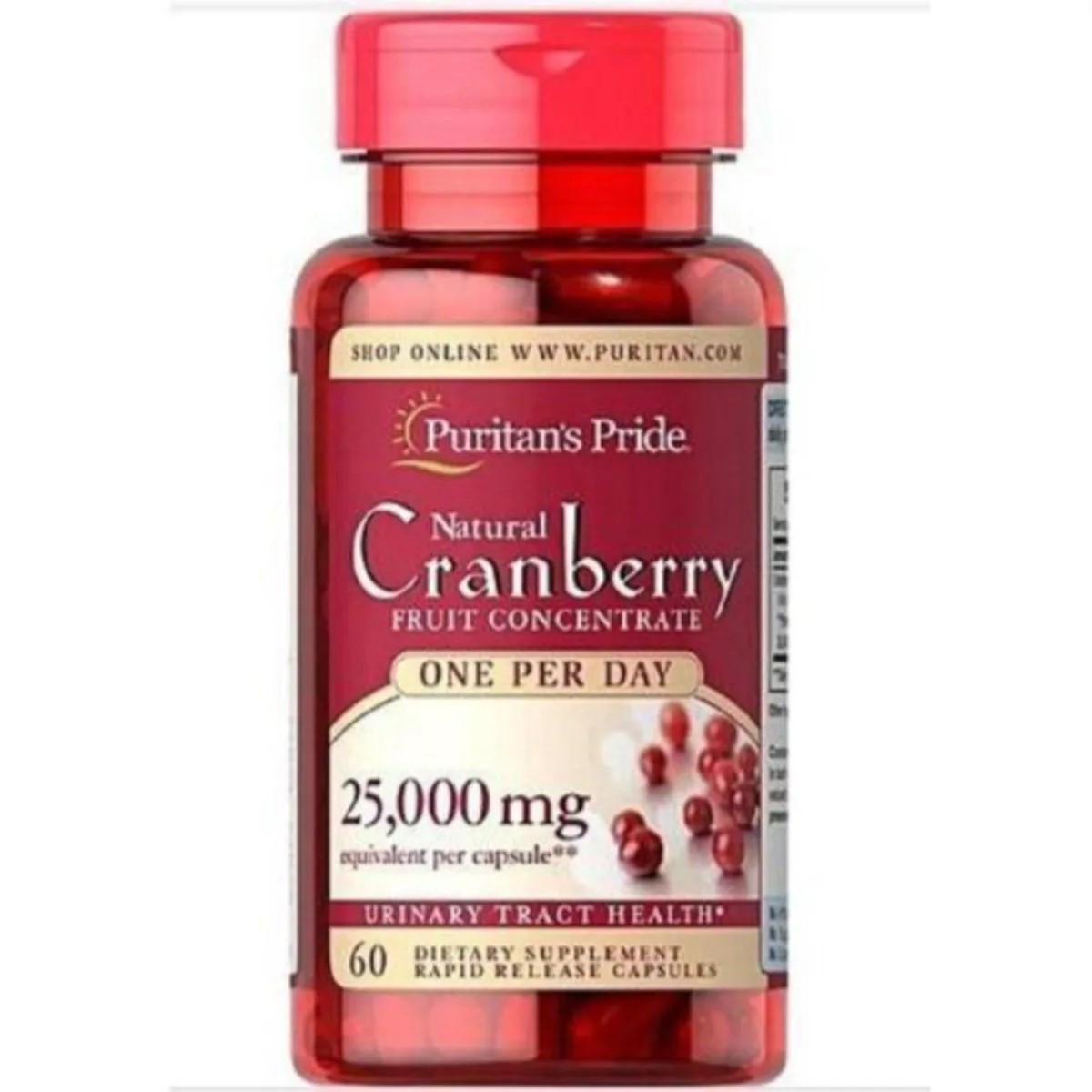 Клюква Puritan's Pride Cranberry Fruit Concentrate 25000 mg 60 порций 60 порций