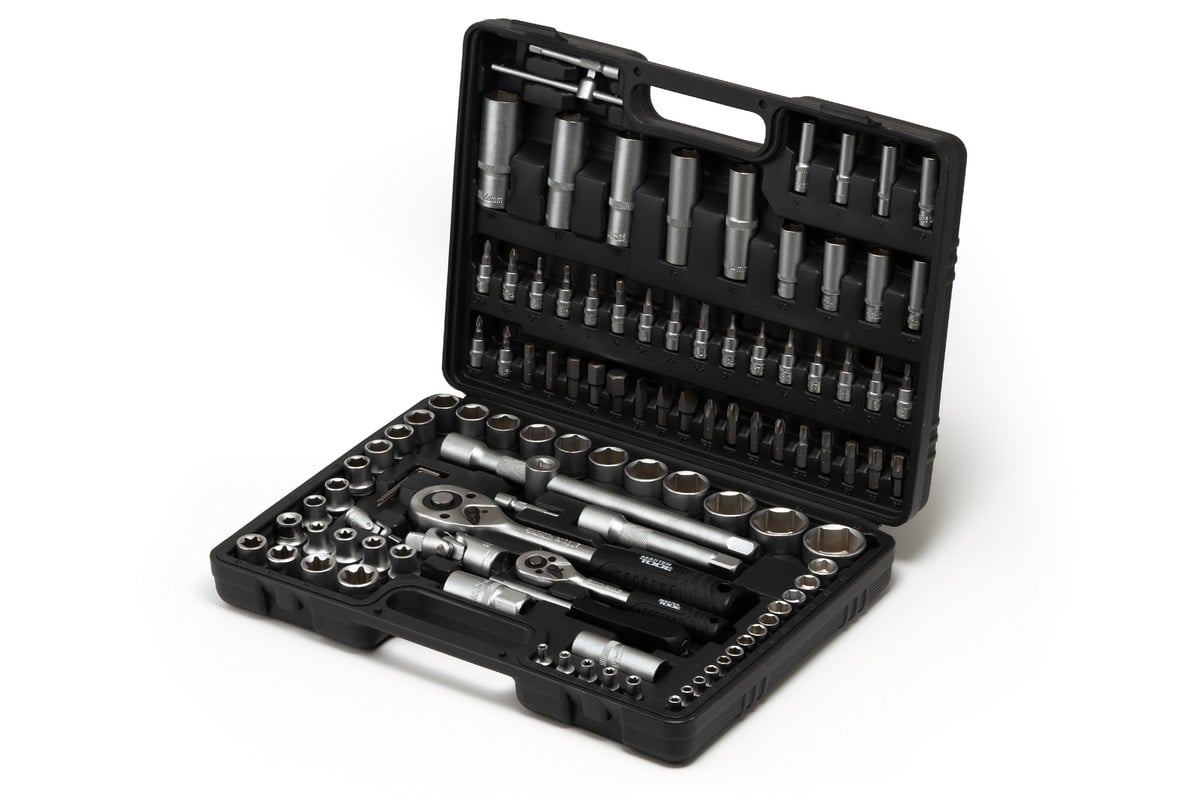 Набор головок MasterTool 1/4"&1/2" 4-14 мм/10-32 мм CrV трещотка 24Т 108 шт. (78-7108)