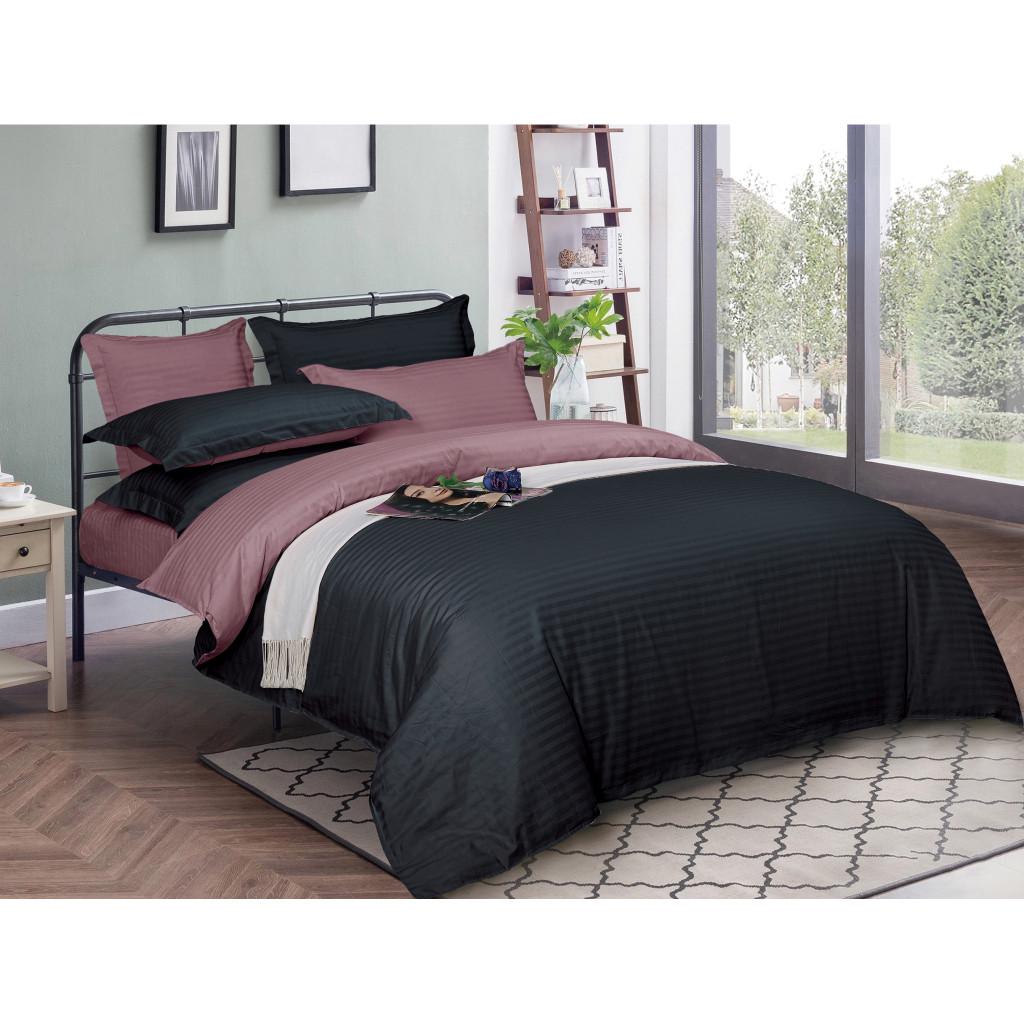 Комплект постельного белья MirSon 30-0021+30-0008 Dorimel satin-stripe семейный 160х220 см (215794)