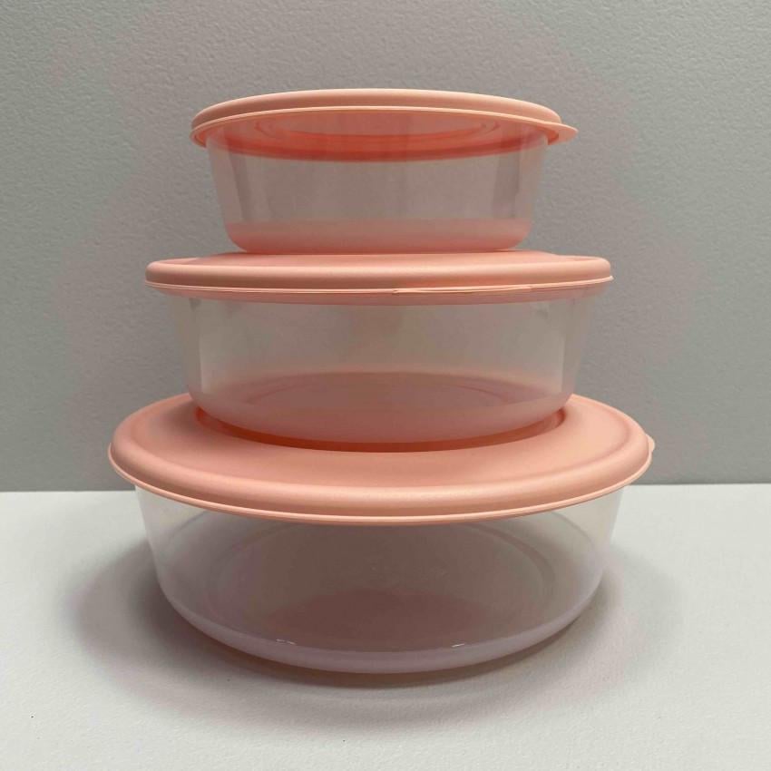 Набор контейнеров для пищевых продуктов Алена 167030 3в1 круглых Персиковый (2210314550)