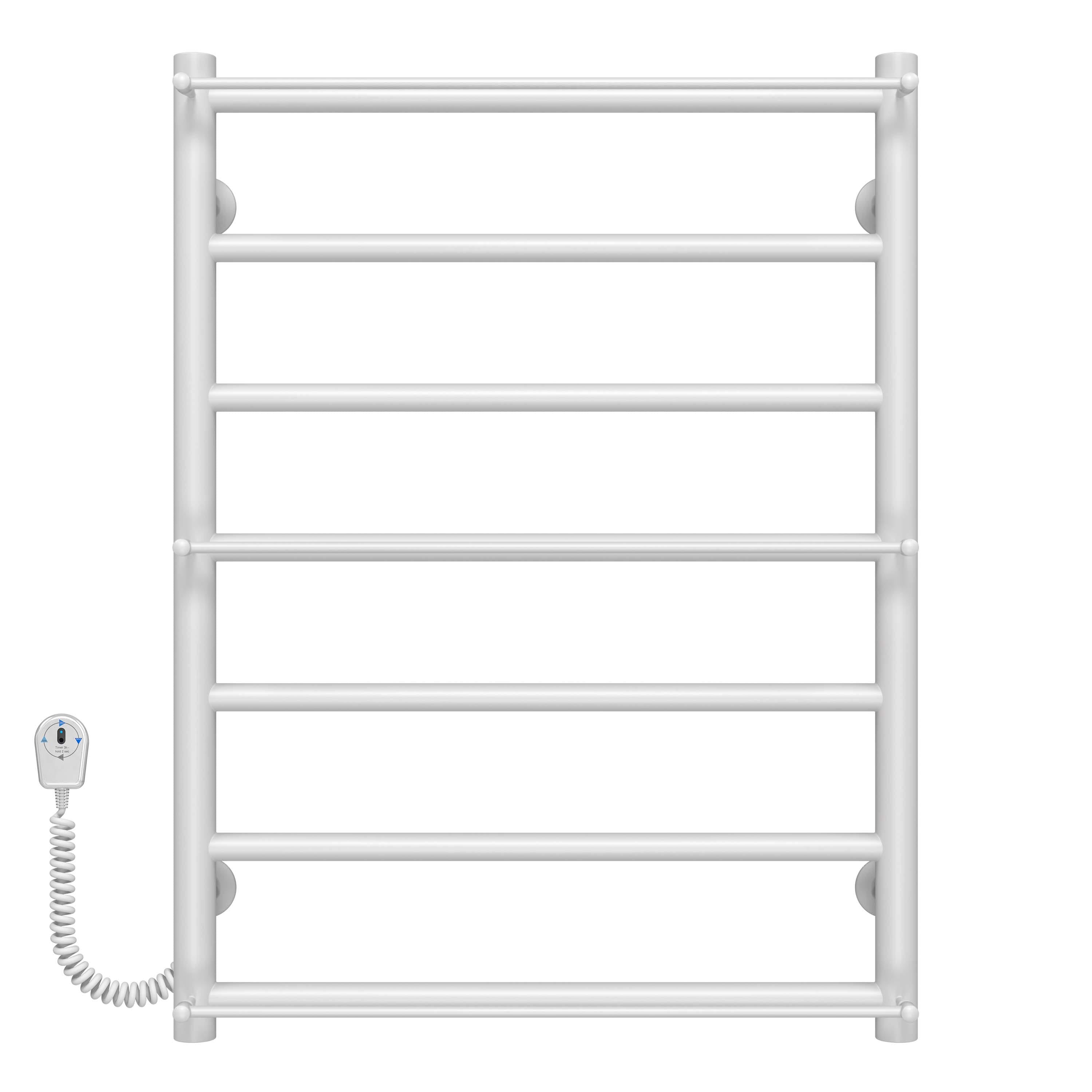 Полотенцесушитель электрический Deffi Ladder П7 EF16 левое подключение нержавеющая сталь 500х700 мм Белый (C.LK.70.50.7.EWR5)