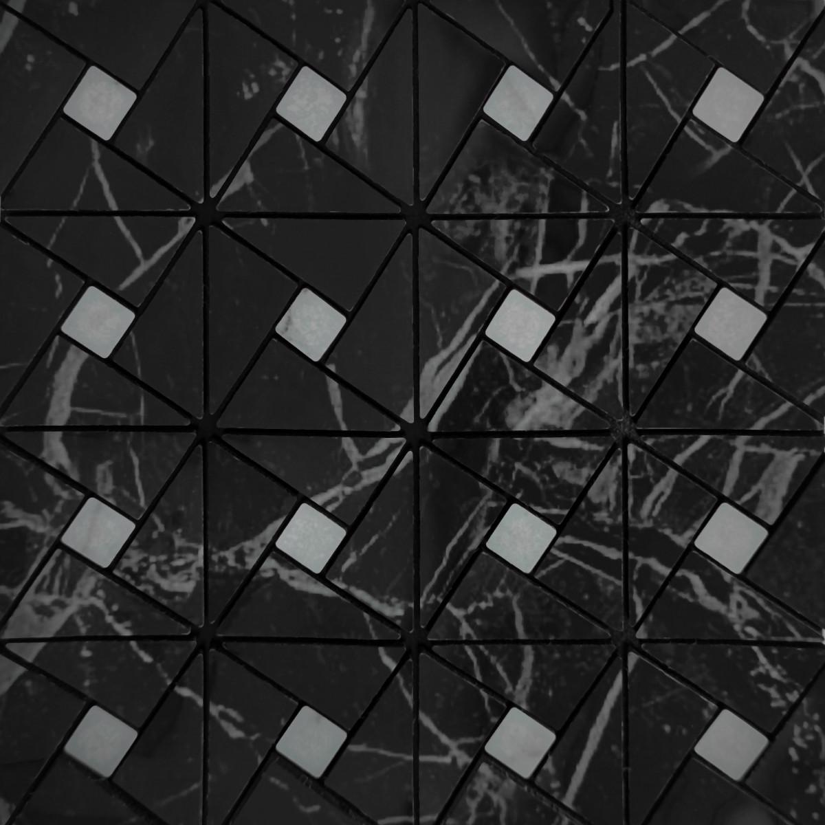 Мозаика самоклеящаяся PET Sticker Wall D SW-00001647 30х30 см 4 мм Черный