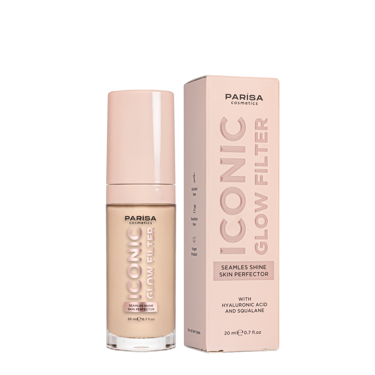 Тональна основа для обличчя Parisa Cosmetics з ефектом сяйва шкіри 20 мл 602 Icy fair Світло-бежевий (13350419)