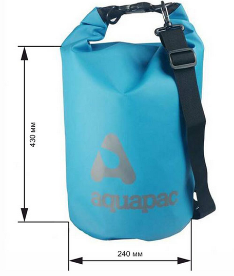 Гермомешок водонепроницаемый AQUAPAC 734 TrailProof Drybag с плечевым ремнем 15 л Blue - фото 8