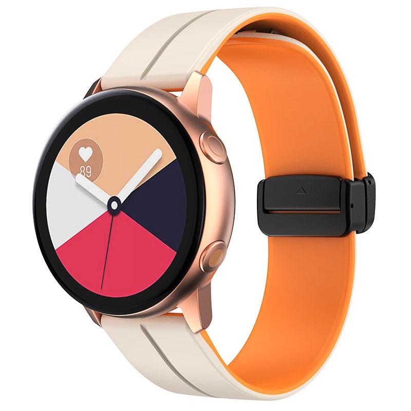 Ремешок силиконовый Classy для Smart Watch 20 мм White/Orange (00000068677_3)
